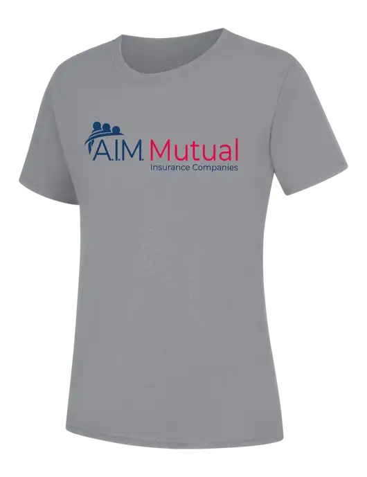 Womens Light Grey Heather Core Blend Tee w/A.I.M. Mutual Logo