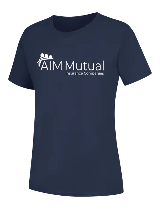 Womens Navy Core Blend Tee w/A.I.M. Mutual Logo