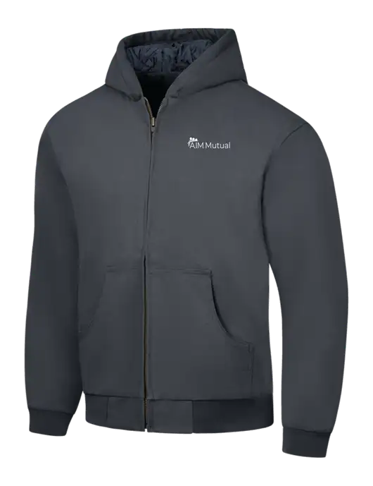 CornerStone Charcoal Duck Cloth Hooded Work Jacket w/A.I.M. Mutual Logo