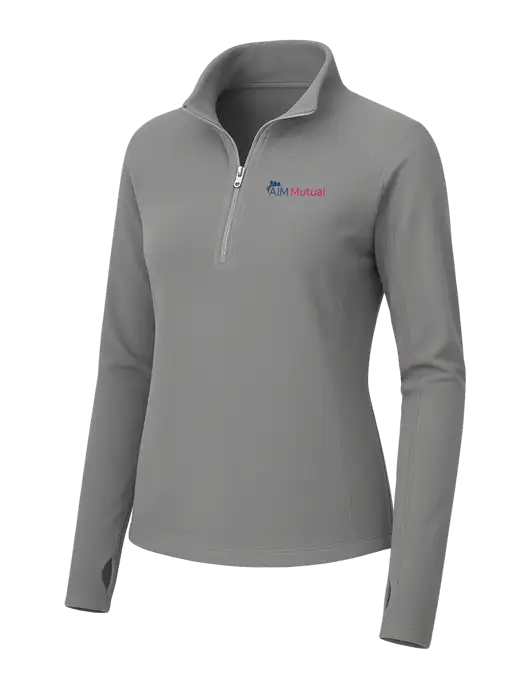 Womens Medium Grey Microfleece 1/2 Zip Pullover w/A.I.M. Mutual Logo