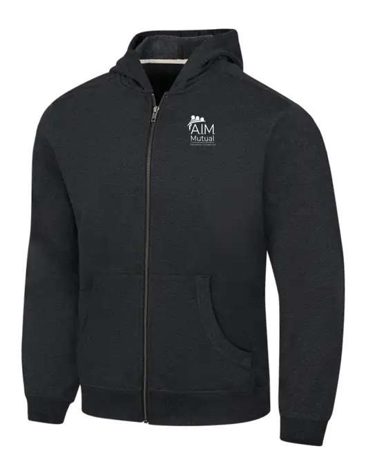 Charcoal Heather Re-Fleece Full-Zip Hoodie w/A.I.M. Mutual Logo