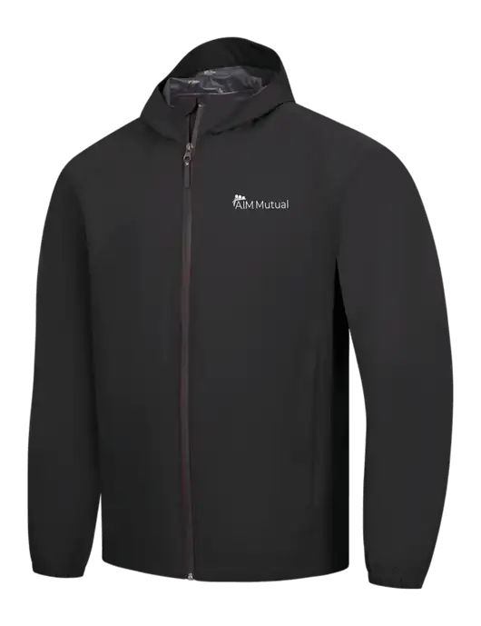 Black Essential Rain Jacket w/A.I.M. Mutual Logo