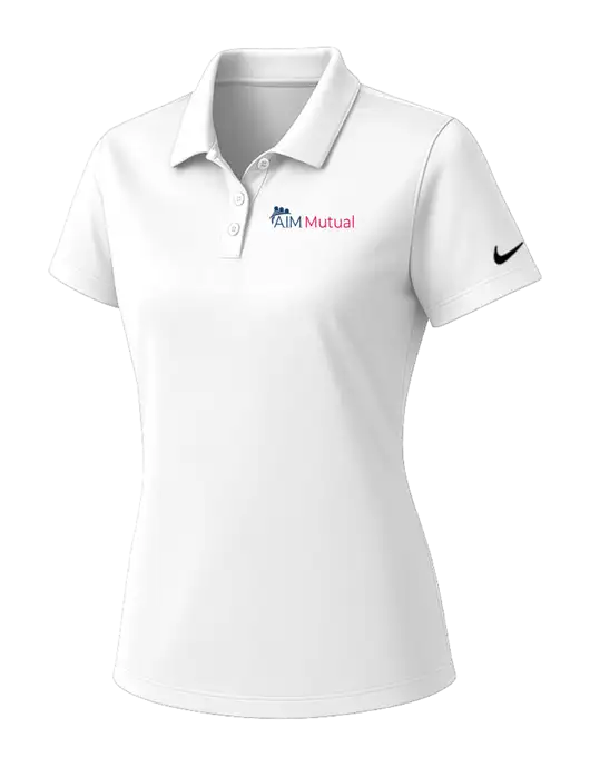 Nike Womens White Dry Essential Solid Polo w/A.I.M. Mutual Logo