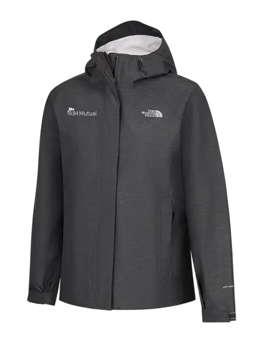 The North Face Womens Dark Grey Heather DryVent Rain Jacket w/A.I.M. Mutual Logo