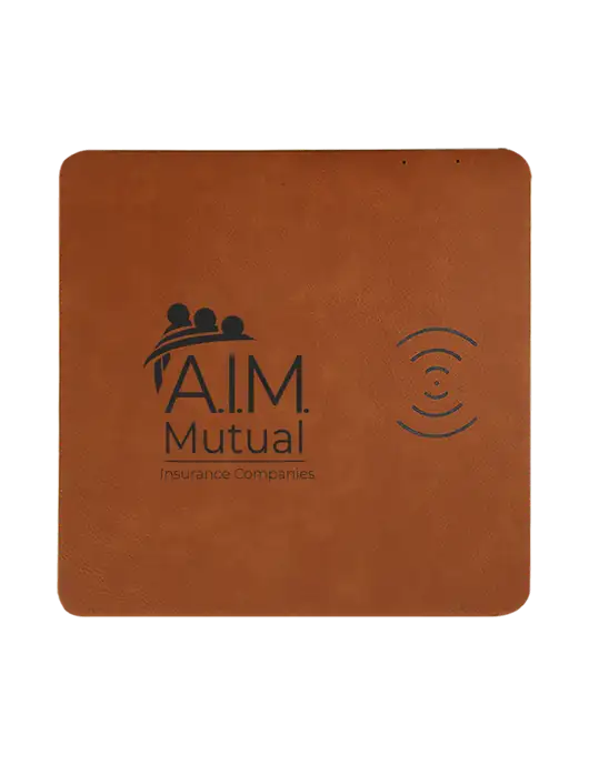 Rawhide Laserable Leatherette Phone Charging Mat w/A.I.M. Mutual Logo