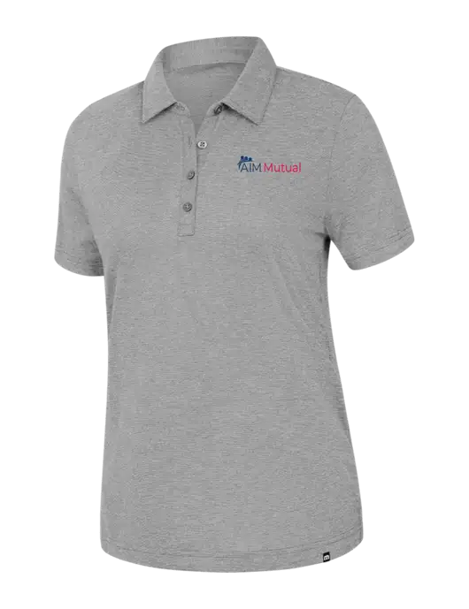 TravisMathew Womens Light Grey Heather Sunnyvale Polo w/A.I.M. Mutual Logo