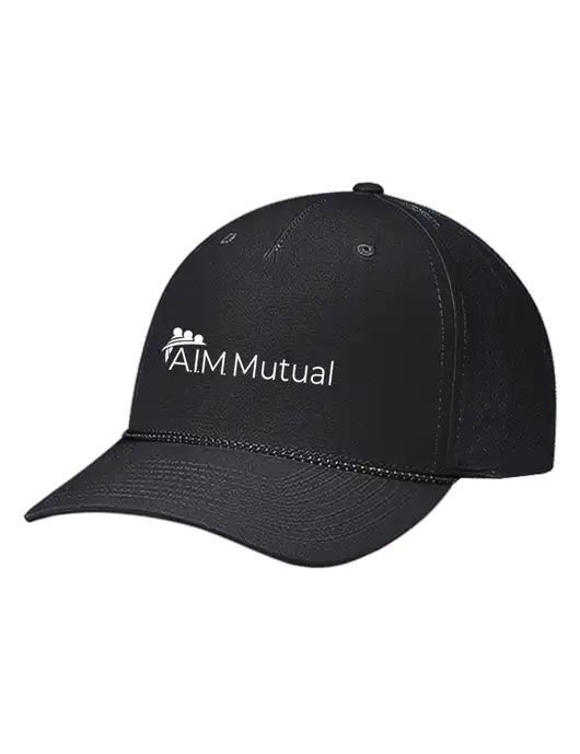 Richardson Laser Perf Performance Black/Black-Grey Rope Cap w/A.I.M. Mutual Logo