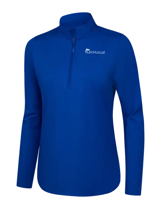  Womens Dark Royal C-FREE Double Knit 1/4-Zip w/A.I.M. Mutual Logo