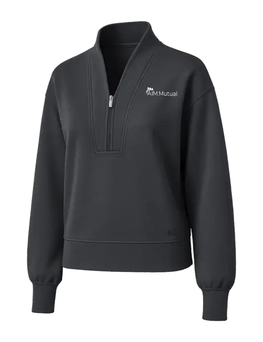 OGIO Womens Dark Grey Transcend 1/4-Zip w/A.I.M. Mutual Logo