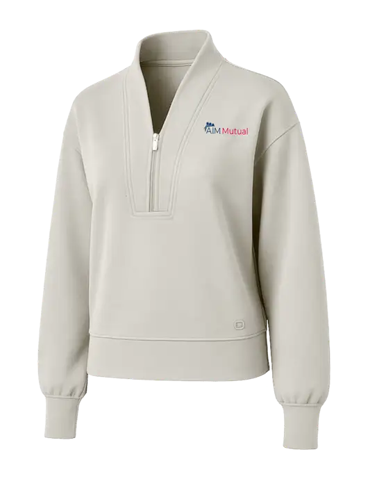 OGIO Womens Ivory Transcend 1/4-Zip w/A.I.M. Mutual Logo