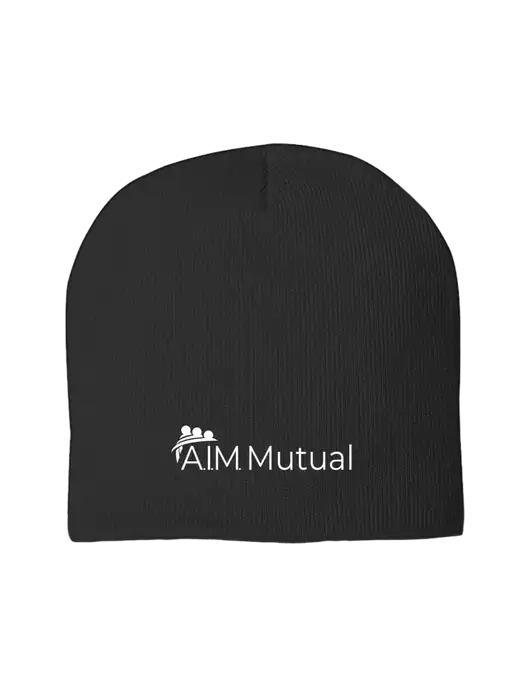 Solid Black Element Knit Beanie w/A.I.M. Mutual Logo