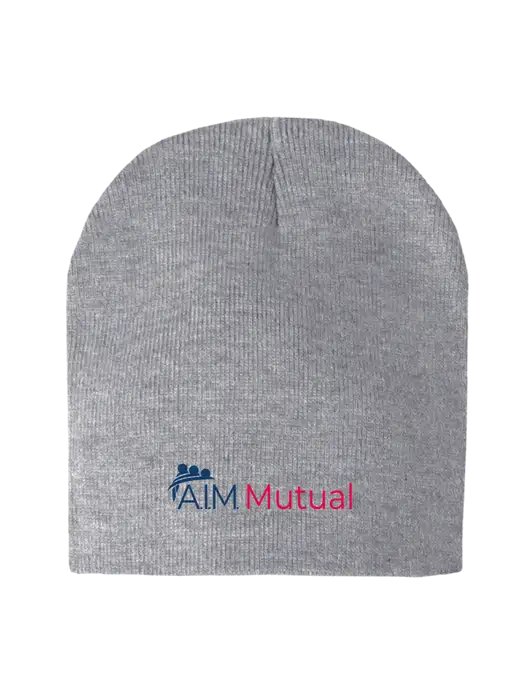 Light Grey Heather Element Knit Beanie w/A.I.M. Mutual Logo