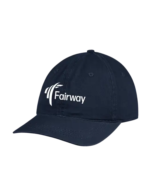 Garment Washed Unstructured Twill Navy Cap w/Fairway Logo