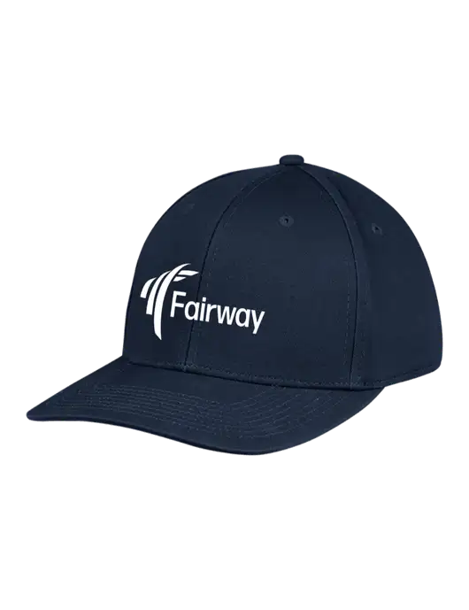 Premium Modern Structured Twill Navy Snapback Cap w/Fairway Logo