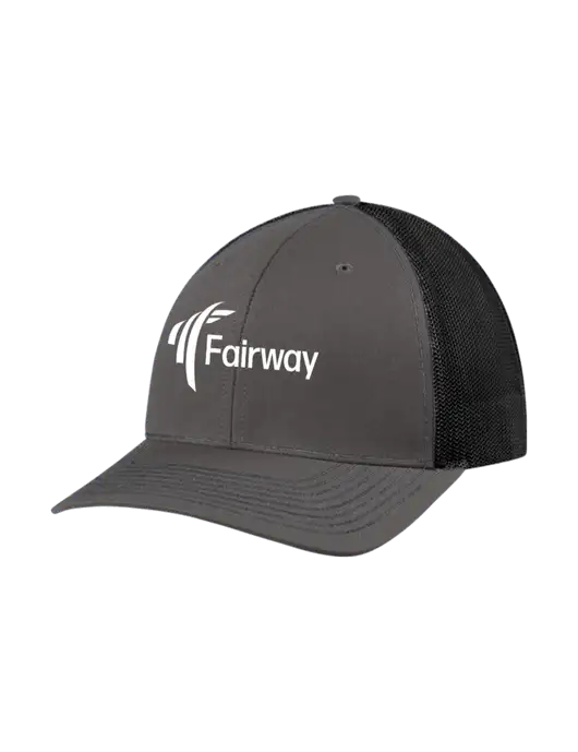 Richardson Adjustable Snapback Original 112 Trucker Cap Dark Grey w/Black Mesh w/Fairway Logo