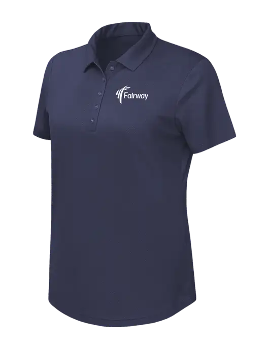 Callaway Womens Birdseye Navy Polo w/Fairway Logo