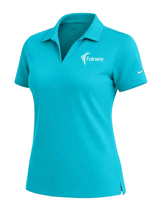 NIKE Sapphire Blue Womens Dri-Fit Micro Pique Polo w/Fairway Logo