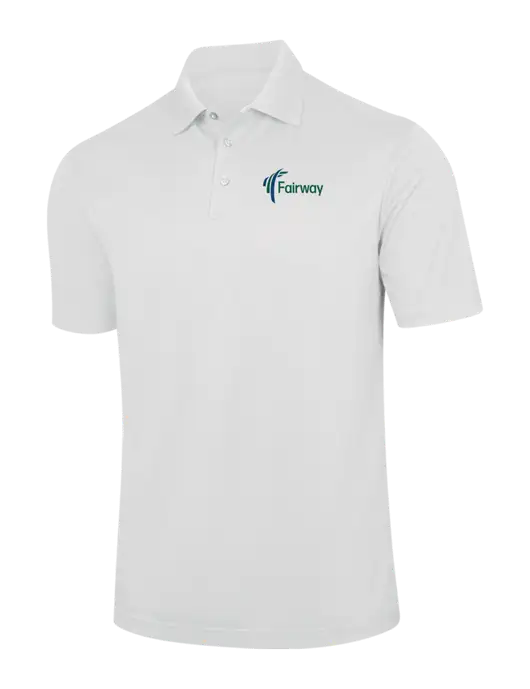 White Performance Fine Jacquard Polo w/Fairway Logo