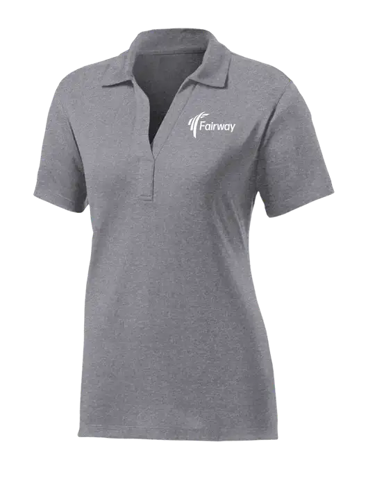 Womens Medium Grey Heather Contender Polo w/Fairway Logo