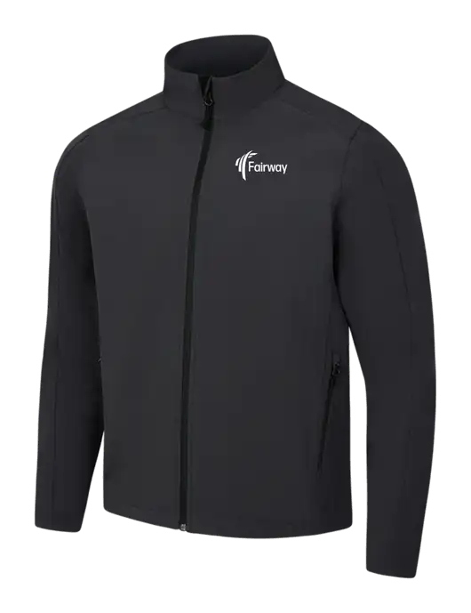 Black Charcoal Heather Core Soft Shell Jacket w/Fairway Logo