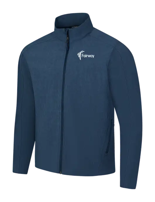 Navy Heather Core Soft Shell Jacket w/Fairway Logo