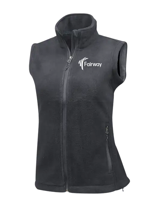 Medium Grey Womens Fleece Vest w/Fairway Logo