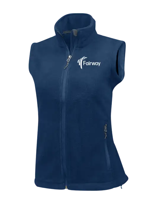 Navy Womens Fleece Vest w/Fairway Logo