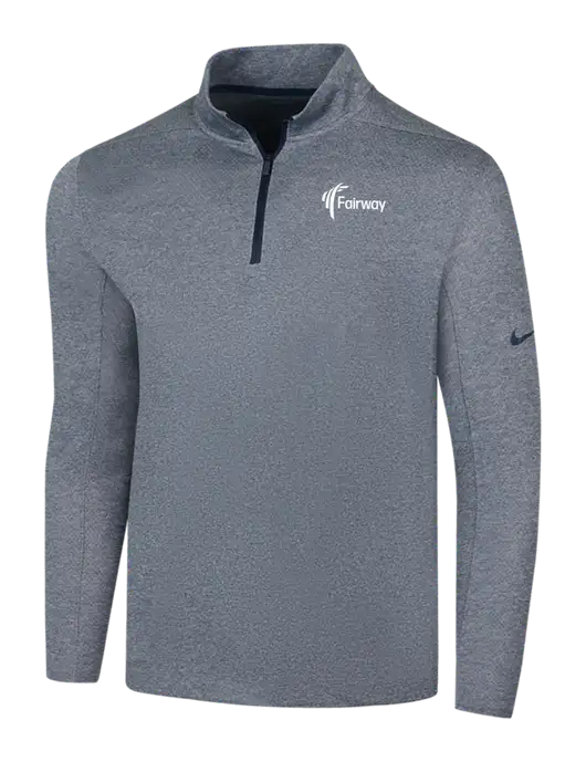 NIKE Navy Heather Dry 1/2 Zip Cover-Up w/Fairway Logo