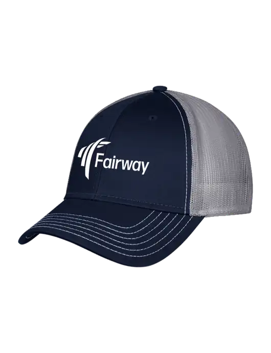 Navy & Grey Mesh Trucker Cap Snap Back w/Fairway Logo