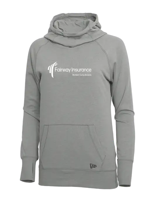 New Era Shadow Grey Heather Womens Tri-Blend Fleece Pullover Hoodie w/Fairway Logo