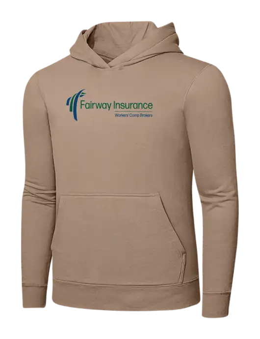 Sand 7.8. oz Ring Spun Hooded Sweatshirt w/Fairway Logo