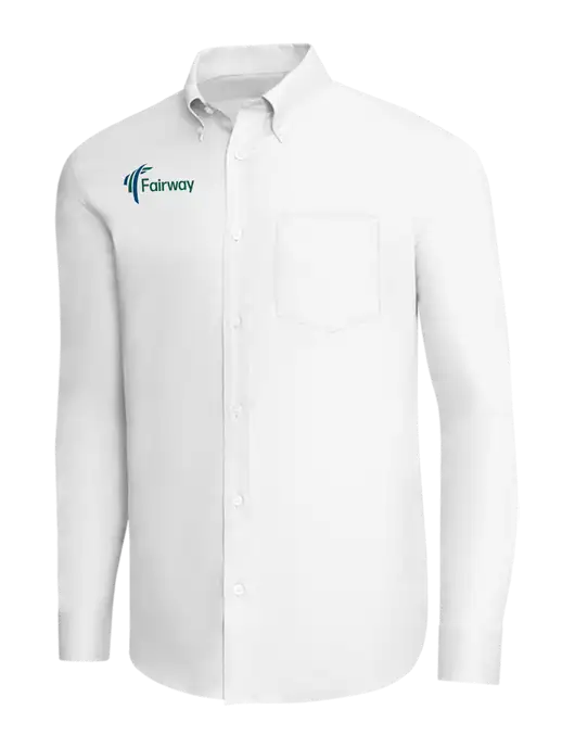Brooks Brothers White Wrinkle-Free Stretch Pinpoint Shirt w/Fairway Logo