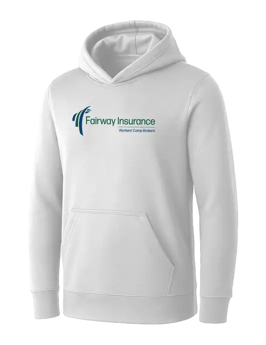 Womens White Core Fleece Pullover Hooded Sweatshirt w/Fairway Logo