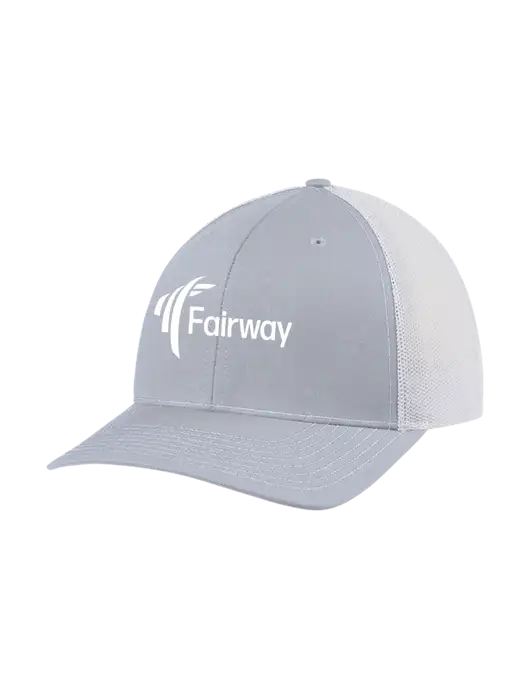 Richardson Adjustable Snapback Original 112 Trucker Cap Light Heather Grey w/White Mesh w/Fairway Logo