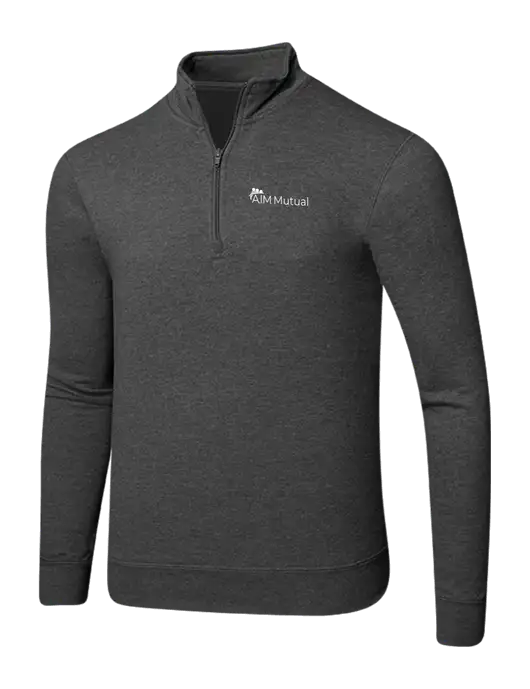 Dark Heather Grey 8.5 oz Ring Spun 1/4 Zip Pullover Sweatshirt w/A.I.M. Mutual Logo