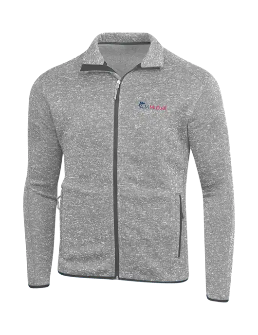 Grey Heather Sweater Fleece Jacket w/A.I.M. Mutual Logo