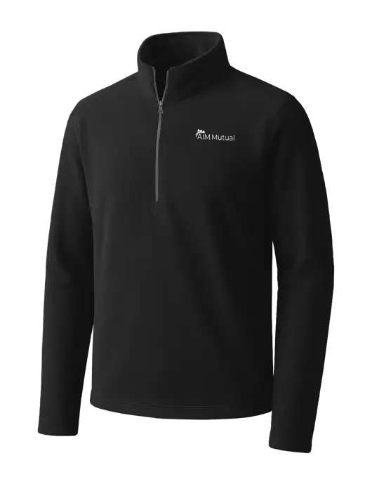 Black Microfleece 1/2 Zip Pullover w/A.I.M. Mutual Logo