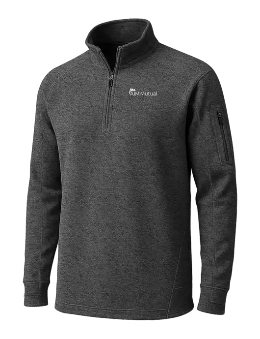 Graphite Heather Tech Fleece 1/4 Zip Pullover w/A.I.M. Mutual Logo