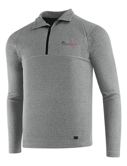 OGIO Petrol Grey Heather Transition 1/4 Zip Pullover w/A.I.M. Mutual Logo