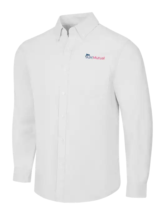 White SuperPro Oxford Shirt w/A.I.M. Mutual Logo