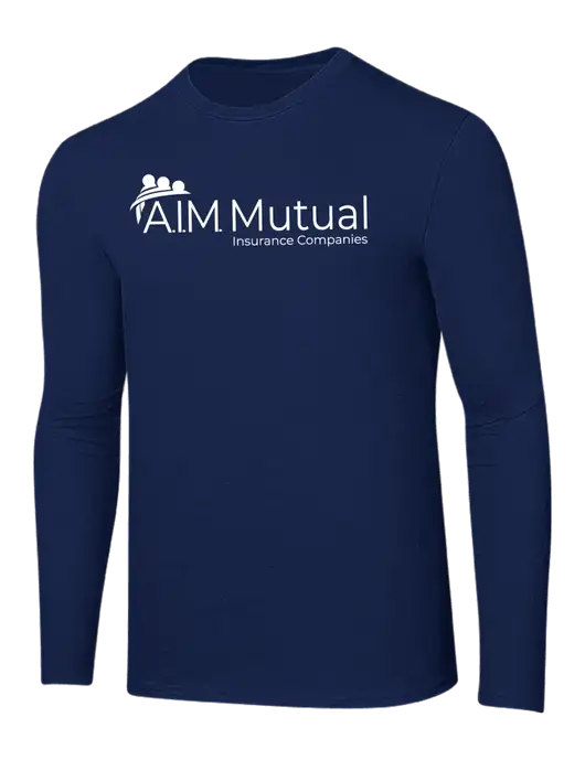 Ring Spun Navy 4.5 oz Long Sleeve T-Shirt w/A.I.M. Mutual Logo