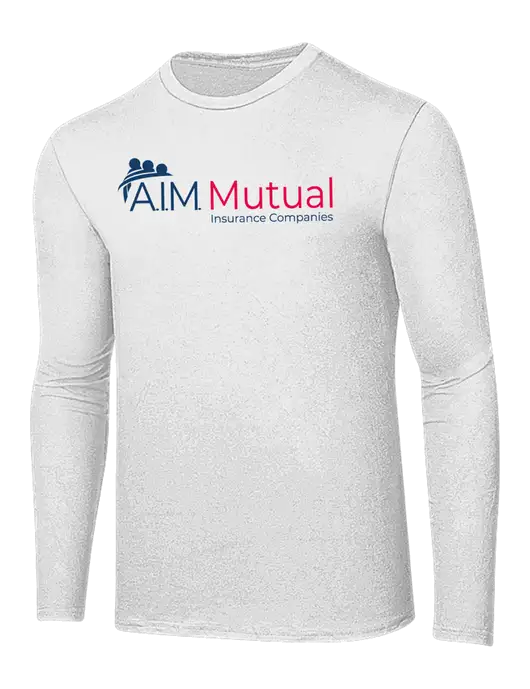 Ring Spun White 4.5 oz Long Sleeve T-Shirt w/A.I.M. Mutual Logo