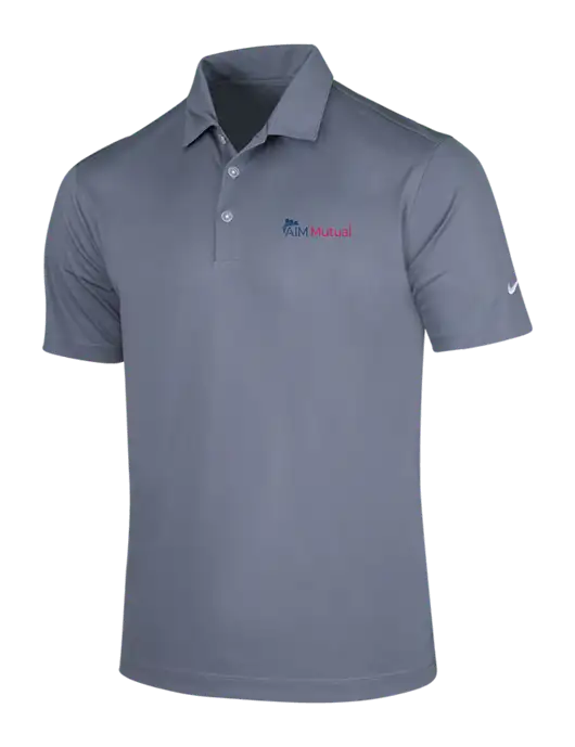 NIKE Medium Grey Dri-Fit Vertical Mesh Polo w/A.I.M. Mutual Logo