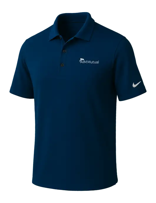 NIKE Navy Dri-Fit Micro Pique Polo w/A.I.M. Mutual Logo