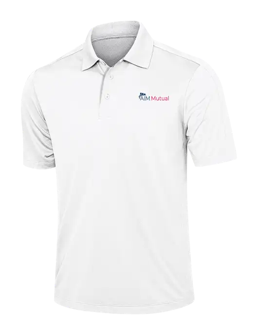 White Diamond Textured Jacquard Polo w/A.I.M. Mutual Logo