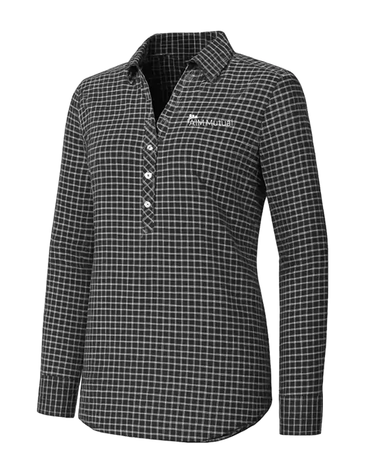Womens Dark Grey/White City Stretch Shirt w/A.I.M. Mutual Logo