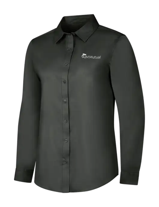 Dark Grey Womens Long Sleeve Superpro React Twill Shirt w/A.I.M. Mutual Logo
