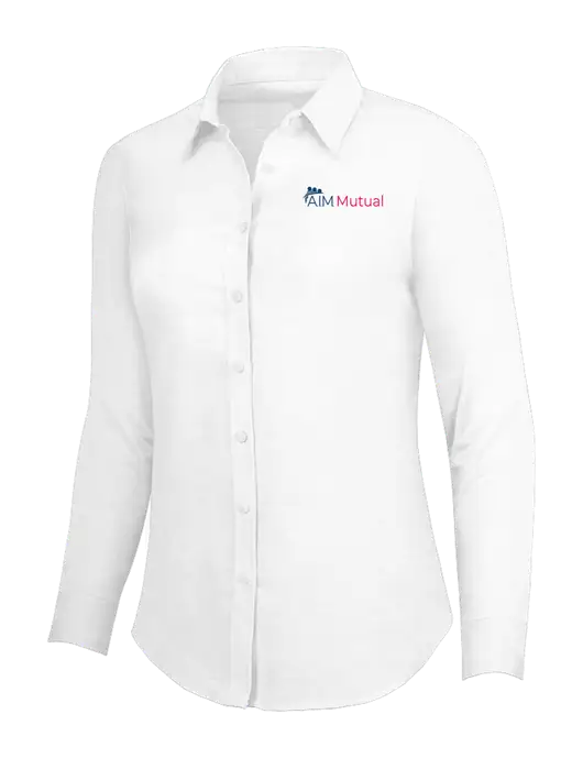 White Womens SuperPro Oxford Shirt w/A.I.M. Mutual Logo