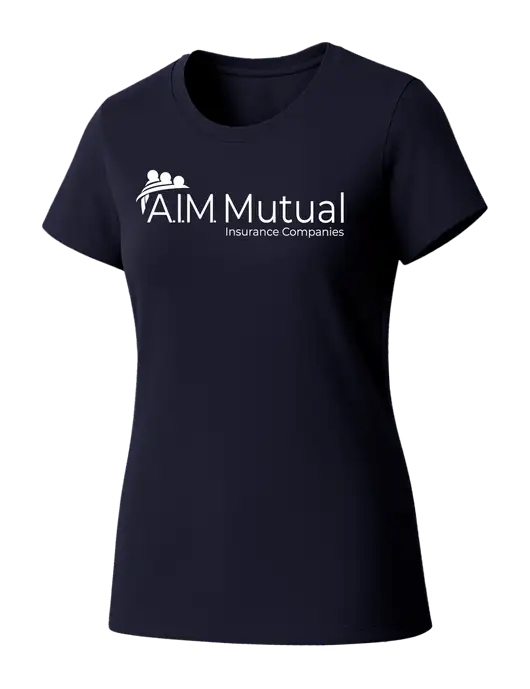 Womens Seriously Soft New Navy T-Shirt w/A.I.M. Mutual Logo