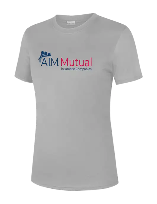  Womens Light Grey PosiCharge Competitor Tee w/A.I.M. Mutual Logo